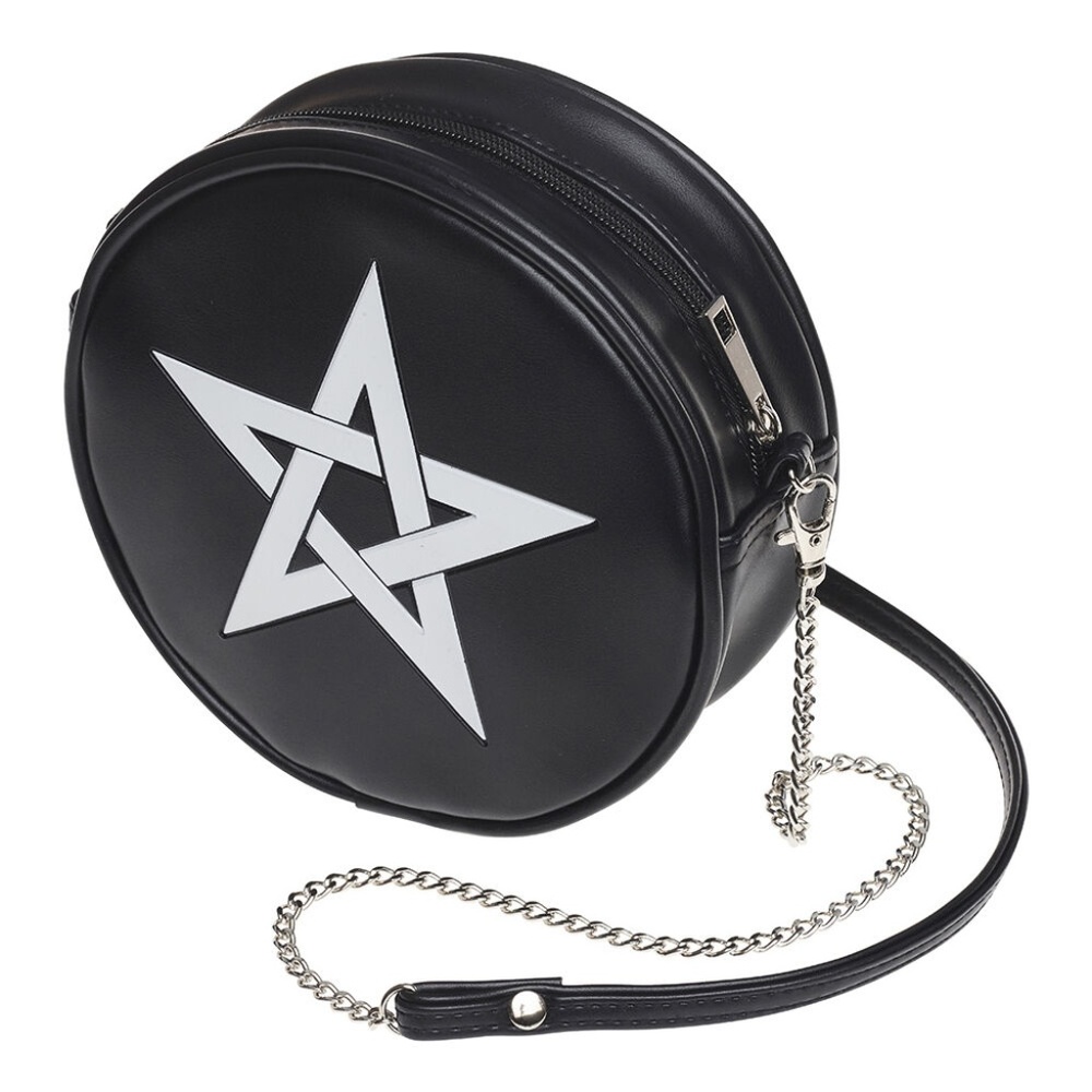 Alchemy Gothic Black Round Purse Pentagram Vegan - Picture 2 of 5